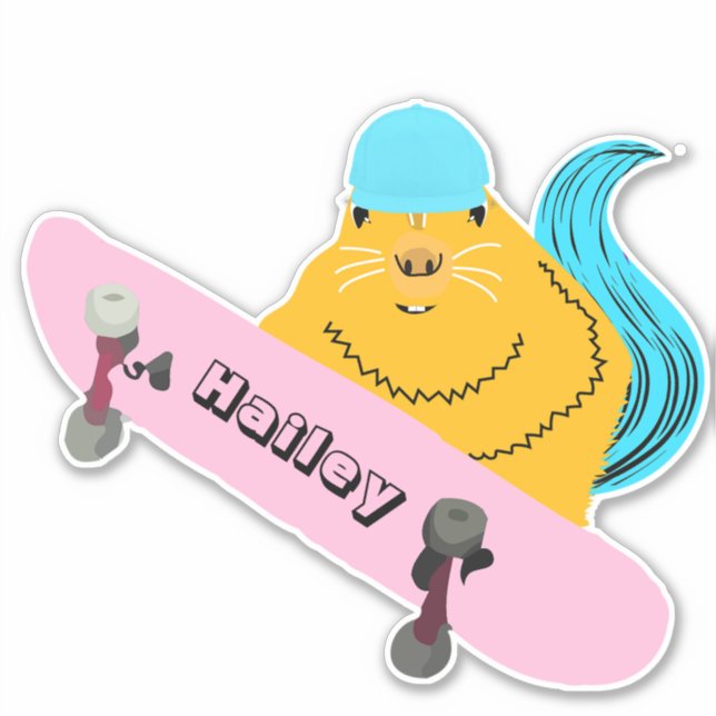 Naughty Squirrel #220 Hailey Skateboarding Aufkleber (Vorderseite)