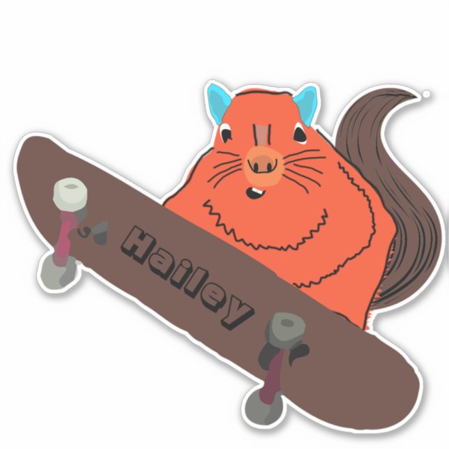 Naughty Squirrel #232 Hailey Skateboarding Aufkleber (Vorderseite)