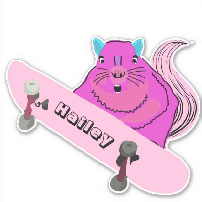 Naughty Squirrel #274 Hailey Skateboarding Aufkleber (Vorderseite)