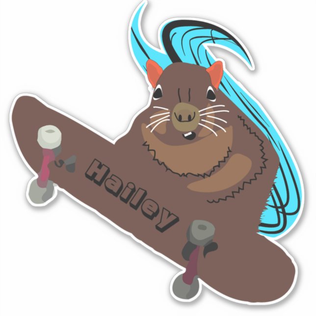 Naughty Squirrel #281 Hailey Skateboarding Aufkleber (Vorderseite)
