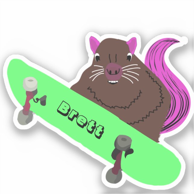 Naughty Squirrel #708 Brett Skateboarding Aufkleber (Vorderseite)