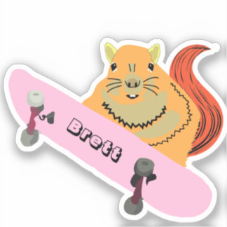 Naughty Squirrel #823 Brett Skateboarding Aufkleber