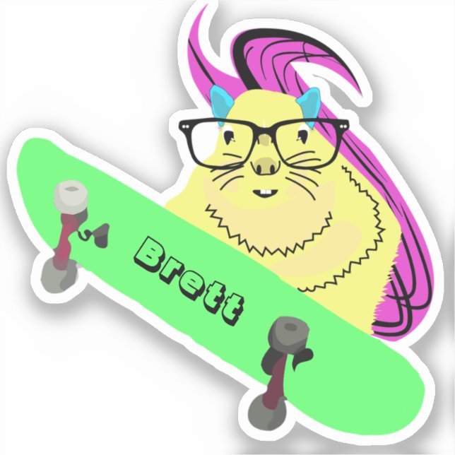 Naughty Squirrel #873 Brett Skateboarding Aufkleber (Vorderseite)