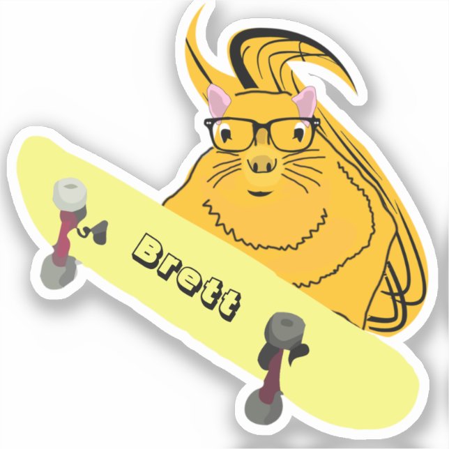 Naughty Squirrel #875 Brett Skateboarding Aufkleber (Vorderseite)