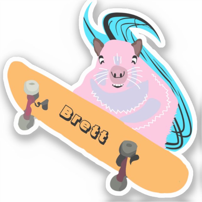 Naughty Squirrel #876 Brett Skateboarding Aufkleber (Vorderseite)