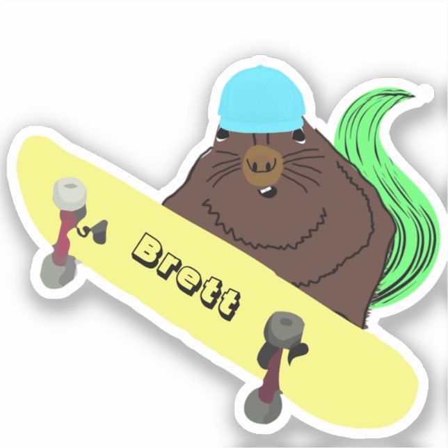 Naughty Squirrel #935 Brett Skateboarding Aufkleber (Vorderseite)