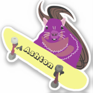 Naughty Squirrel #953 Individuelle Name Skate Aufkleber