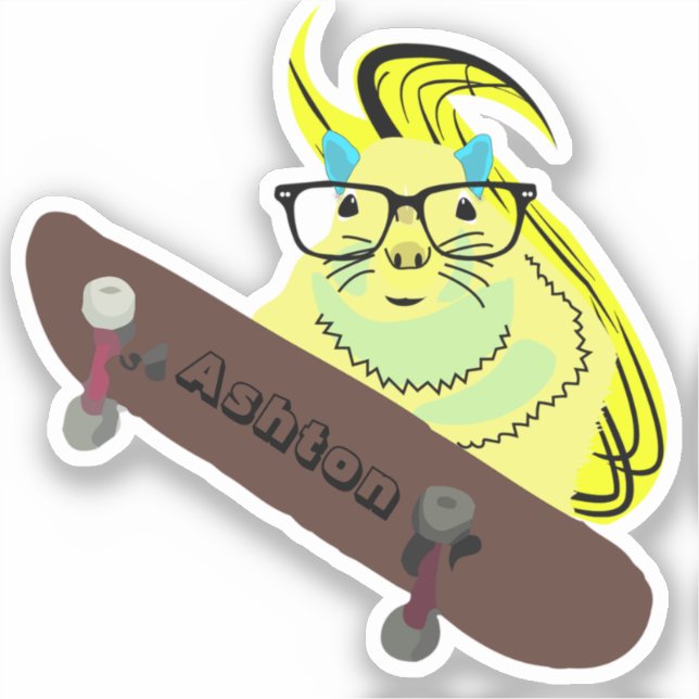 Naughty Squirrel #962 Individuelle Name Skate Aufkleber (Vorderseite)
