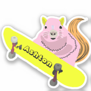 Naughty Squirrel #968 Individuelle Name Skate Aufkleber