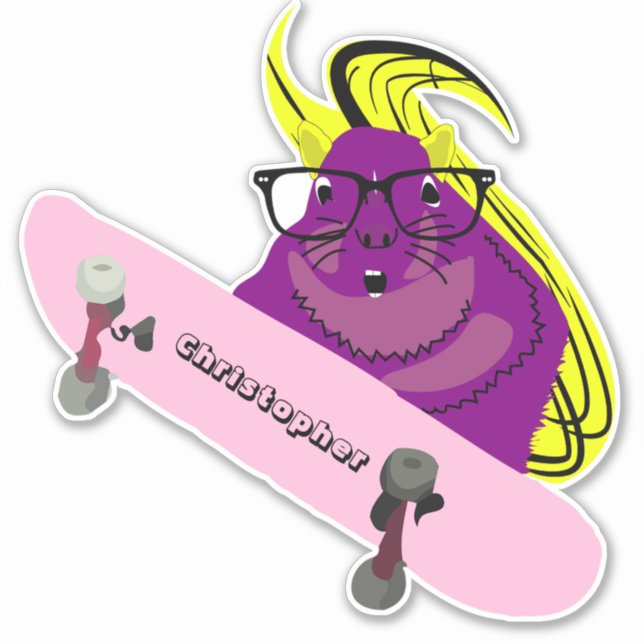 Naughty Squirrel #96 Skateboarding Aufkleber (Vorderseite)