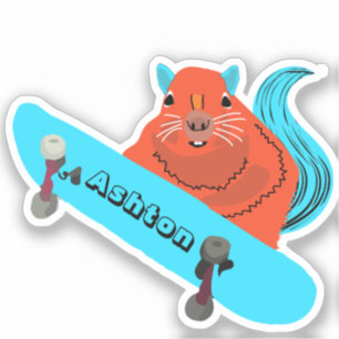 Naughty Squirrel #974 Individuelle Name Skate Aufkleber