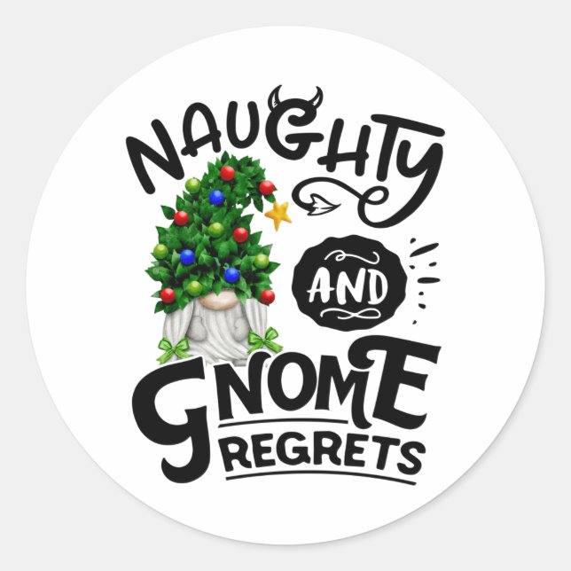 Naughty und Gnome bedauert Weihnachtsgnome Runder Aufkleber (Vorderseite)