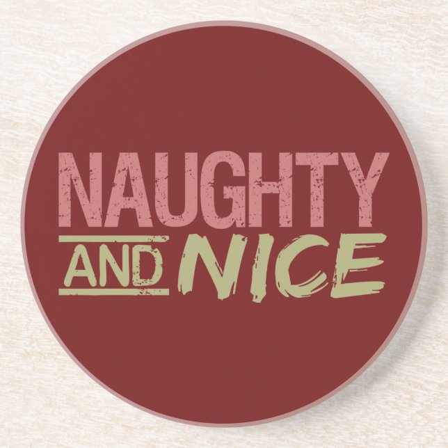 Naughty und Nice Custom Untersetzer (Vorne)