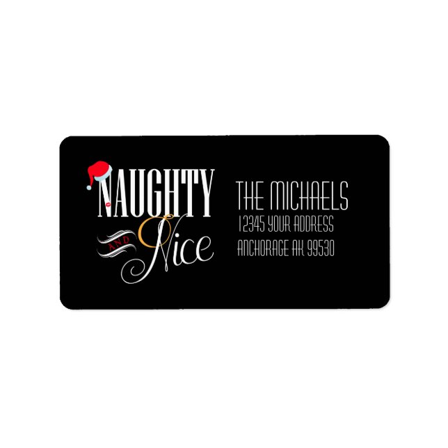 Naughty und Nice, Ferien Adressaufkleber (Vorne)
