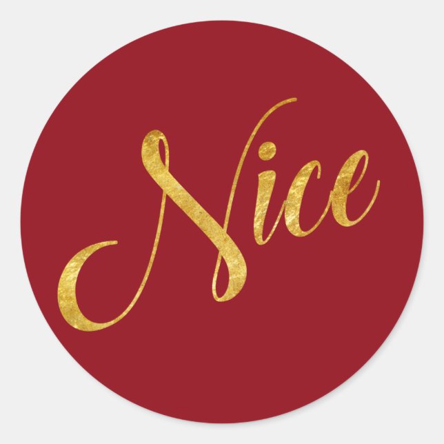 Naughty und Nice Gold Weihnachtsfeiertag Geschenk  Runder Aufkleber (Vorderseite)