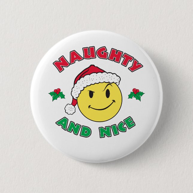 Naughty und Nice - Happy Face Button (Vorderseite)