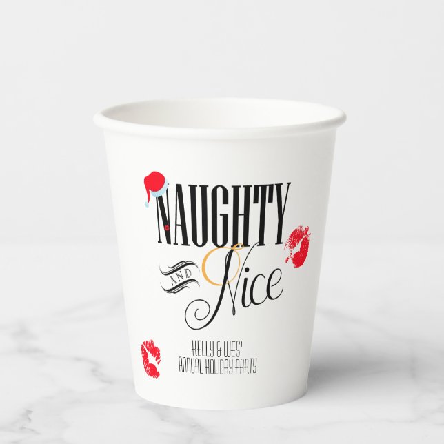 Naughty und Nice Holiday Paper Cup Pappbecher (Vorderseite)