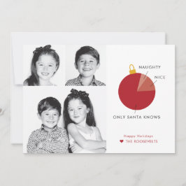 Naughty versus Nice Infographic Christmas Cards Feiertagskarte