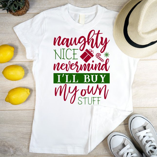 Naughty vs nice, cool lustig T-Shirt (Von Creator hochgeladen)