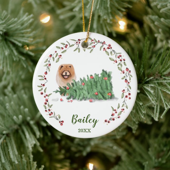 Naughty Watercolor Keramik Ornament (Baum)