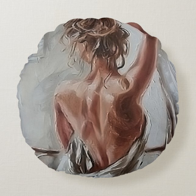 Naughty Weckte auf Rundes Kissen (Vorderseite)