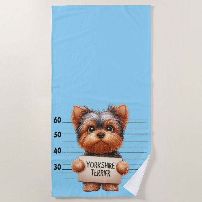 Naughty Yorkshire Terrier Strandtuch (Vorderseite)