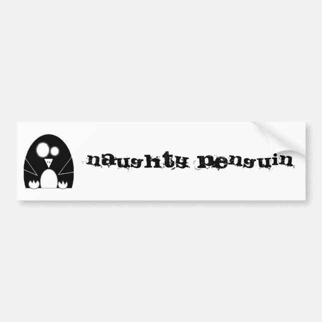 NAUGHTYPENGUIN, frecher Pinguin Autoaufkleber (Vorne)