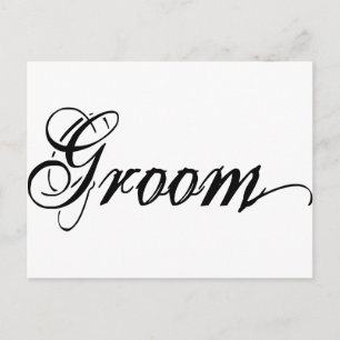 Naughy Grunge Script - Groom Black Postkarte