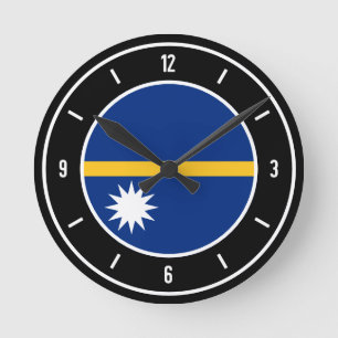 Nauru Flag Elegant Runde Wanduhr