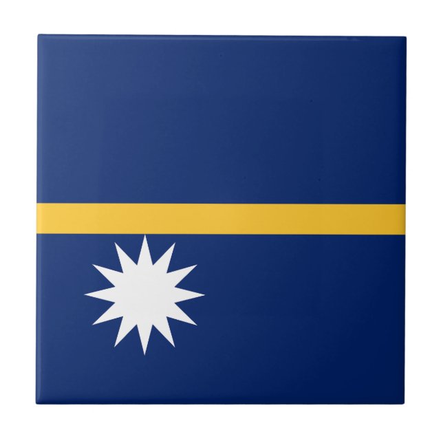 Nauru-Flagge Fliese (Vorderseite)