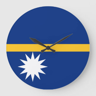 Nauru-Flagge Große Wanduhr