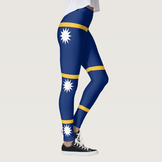 Nauru-Flagge Leggings (Rechts)