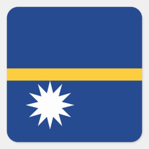 Nauru-Flagge Quadratischer Aufkleber