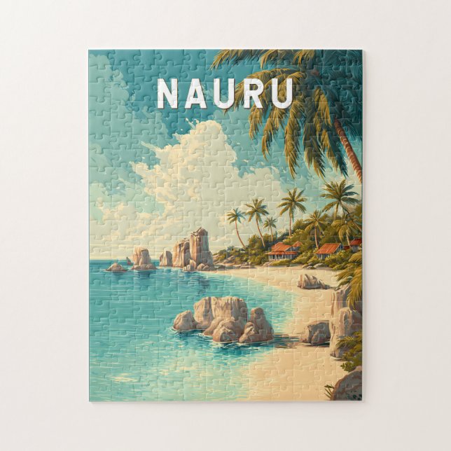 Nauru Illustration Reise Kunst Vintage Puzzle (Vertikal)