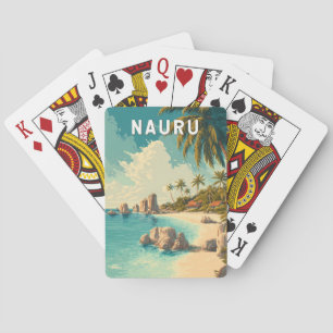 Nauru Illustration Reise Kunst Vintage Spielkarten