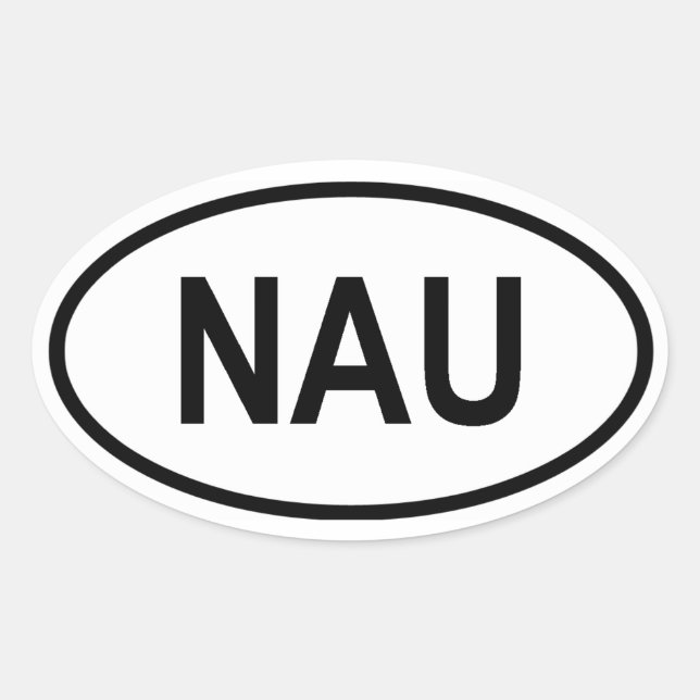 Nauru "NAU" Ovaler Aufkleber (Vorderseite)