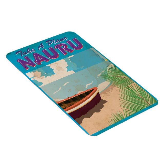 Nauru Vintage Travel Poster Magnet (Rechte Seite)
