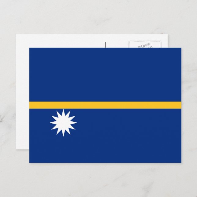 Naurusche Flagge, Flagge von Nauru Postkarte (Vorne/Hinten)