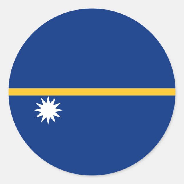 Naurusche Flagge, Flagge von Nauru Runder Aufkleber (Vorderseite)