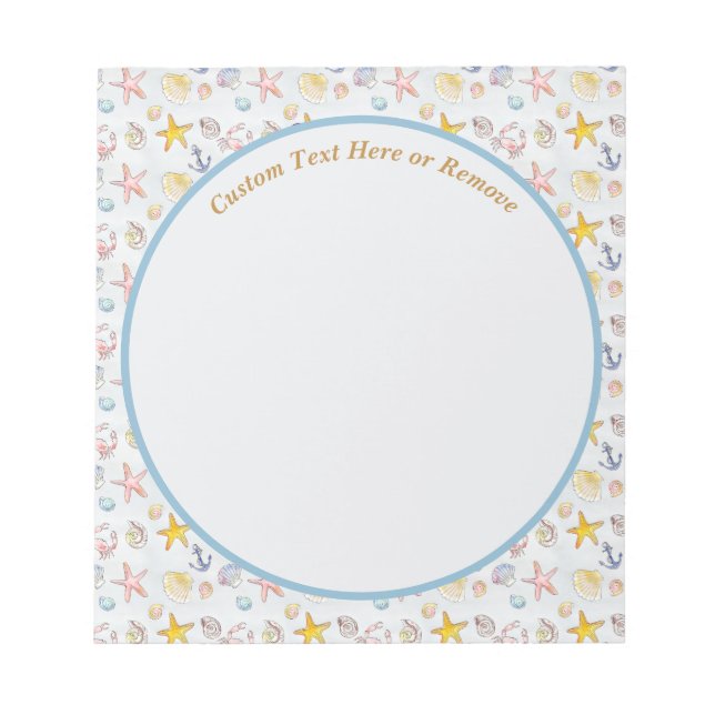 Nausea Beach Starfish Segelboot Seashell Notizblock (Vorderseite)