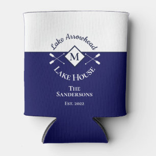 Nausea Blue White Monogram Lake House Dosenkühler