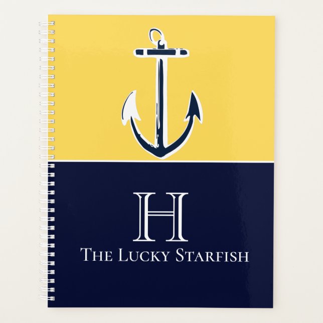 Nausea Mustard Yellow Anchor Beach House Pl Planer (Vorderseite)