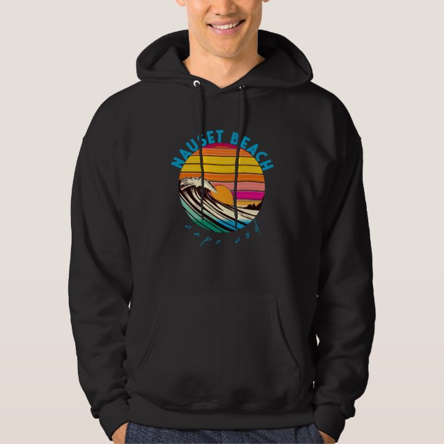 Nauset Beach Retro 1980s Style Cape Cod Beach Hoodie (Vorderseite)