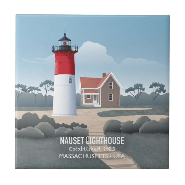 Nauset Leuchtturm Fliese (Vorderseite)