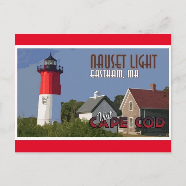 Nauset Light Vintage Postkarte (Vorderseite)