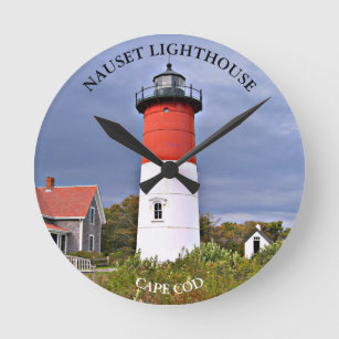 Nauset Lighthouse, Cape Cod MA Wall Clock Runde Wanduhr