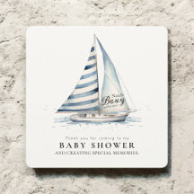 Nauti Bouy Baby Shower Segelboot Aquarell 