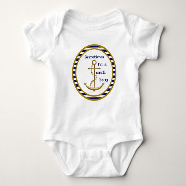 Nauti Boy - Baby Bodysuit Strampler (Vorderseite)