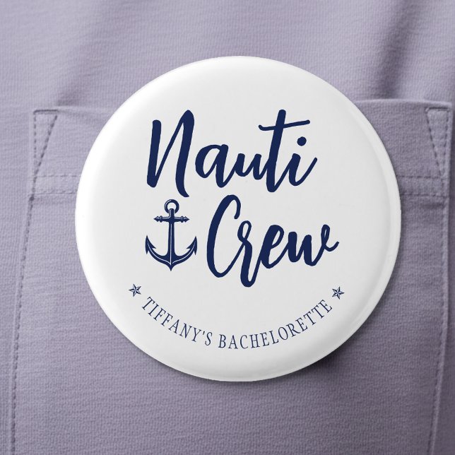 Nauti Crew Anker Nautischer Junggesellinnenabschie Button (Von Creator hochgeladen)