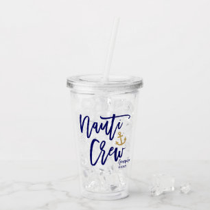 Nauti Crew Funny Blue Coastaid Bridesmaid Acryltrinkbecher